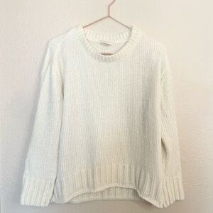 Christian Siriano White Knit Sweater | Cozy Minimalist L